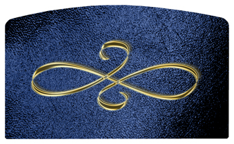 DACRO-601-GD-SH-BL Gold Scroll Shimmer Blue